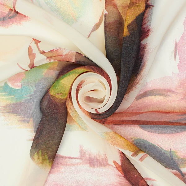 Watercolor Floral Printed Chiffon