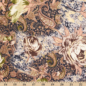 Floral Paisley Printed Tissue Faille