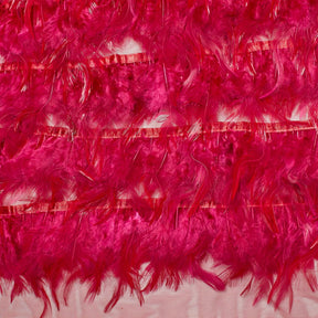 Chicken Feather Trim On Poly Mesh