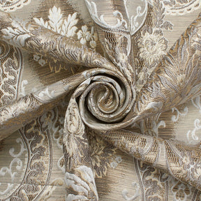 Floral Bouquet Extra Wide Metallic Damask Upholstery Jacquard