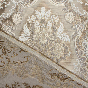 Floral Bouquet Extra Wide Metallic Damask Upholstery Jacquard