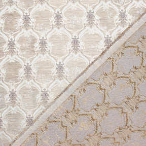 Trellis Geometric Extra Wide Two Tone Metallic Jacquard