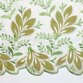 Sparkled Mint Leaves Metallic Embroidery Lace