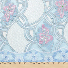 Baby Blue Butterfly Patch Chemical Lace