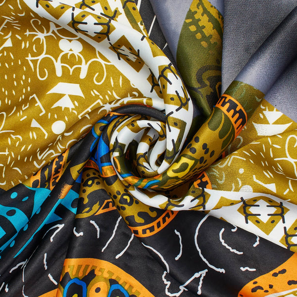 African Printed Charmeuse Satin (4018)