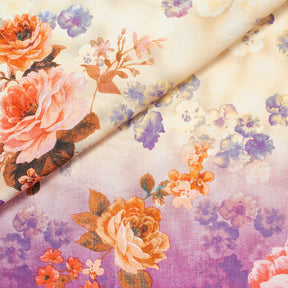 Ombre Floral Printed Cotton Broadcloth