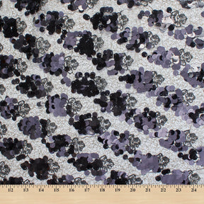 Paillette Sequins On Metallic Chemical Mesh