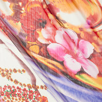 Boomerang Abstract Floral Vine Printed Silk Chiffon