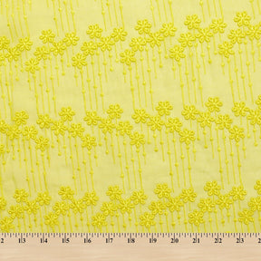 Lemon Flower Embroidery on Voile