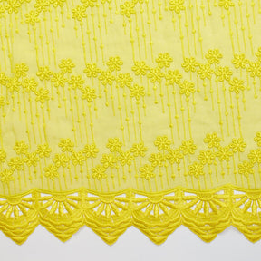 Lemon Flower Embroidery on Voile