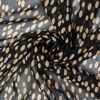 Abstract Oval Spotted Printed Silk Chiffon