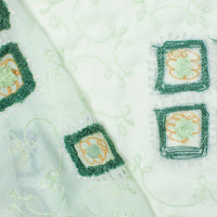 Geometric Floral Embroidery On Georgette
