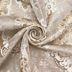 Grand Extra Wide Metallic Damask Upholstery Jacquard