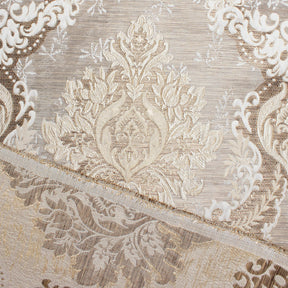 Grand Extra Wide Metallic Damask Upholstery Jacquard