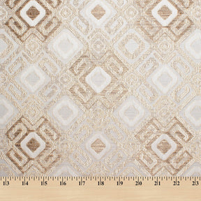 Geometric Square Extra Wide Metallic Upholstery Jacquard