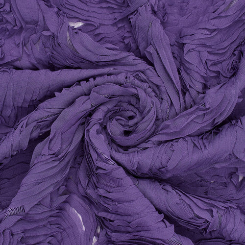 Ruffle Petal Rosette Chiffon On Mesh Fabric By The Yard