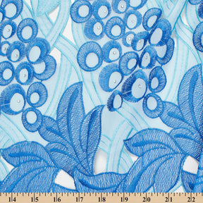 Blueberry Rhinestone Embroidery Lace