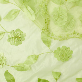 Leafy Sequin Vine On Organza