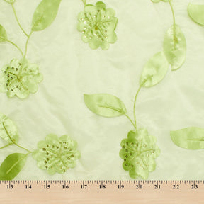 Leafy Sequin Vine On Organza