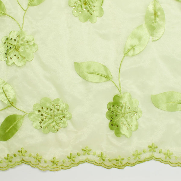 Leafy Sequin Vine On Organza