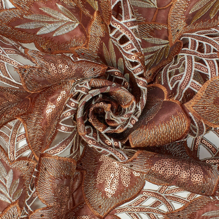 Spring Floral Leaf Lace Fabric 52