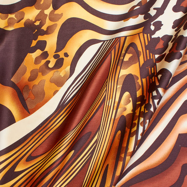 Abstract Animal Print Printed Charmeuse