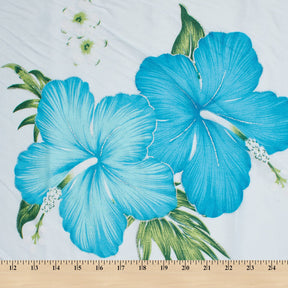 Hibiscus Floral Printed Glitter Voile