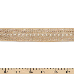 1.5 Inch Floral Petal Corded Two Tone Woven Trim