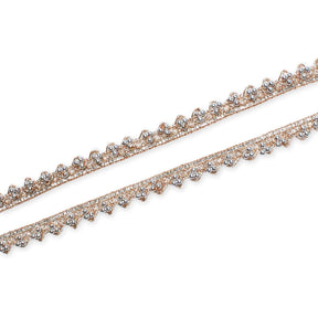 1/2 Inch Metallic Ribbon & Cording On Pearly Beaded Fabric Trim SV583278-HP Copper / Silver Image A4