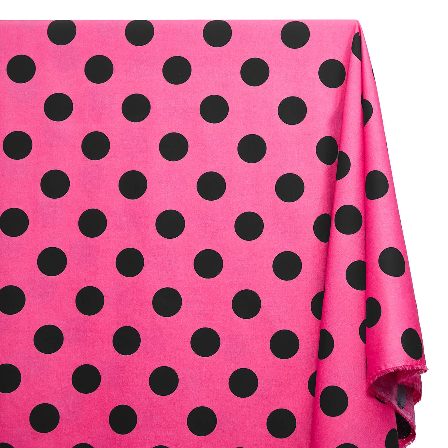 Extra Large Polka Dot Cotton Poplin Fabric 58 60 Inch SV576933 Fuchsia / Black A1