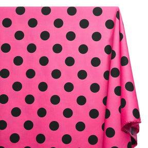 Extra Large Polka Dot Cotton Poplin Fabric 58 60 Inch SV576933 Fuchsia / Black A1
