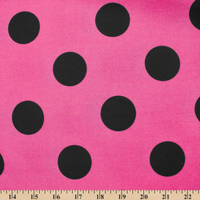 Extra Large Polka Dot Cotton Poplin Fabric 58 60 Inch SV576933 Fuchsia / Black A9