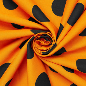 Extra Large Polka Dot Cotton Poplin Fabric 58 60 Inch SV576931 Mustard / Black A2