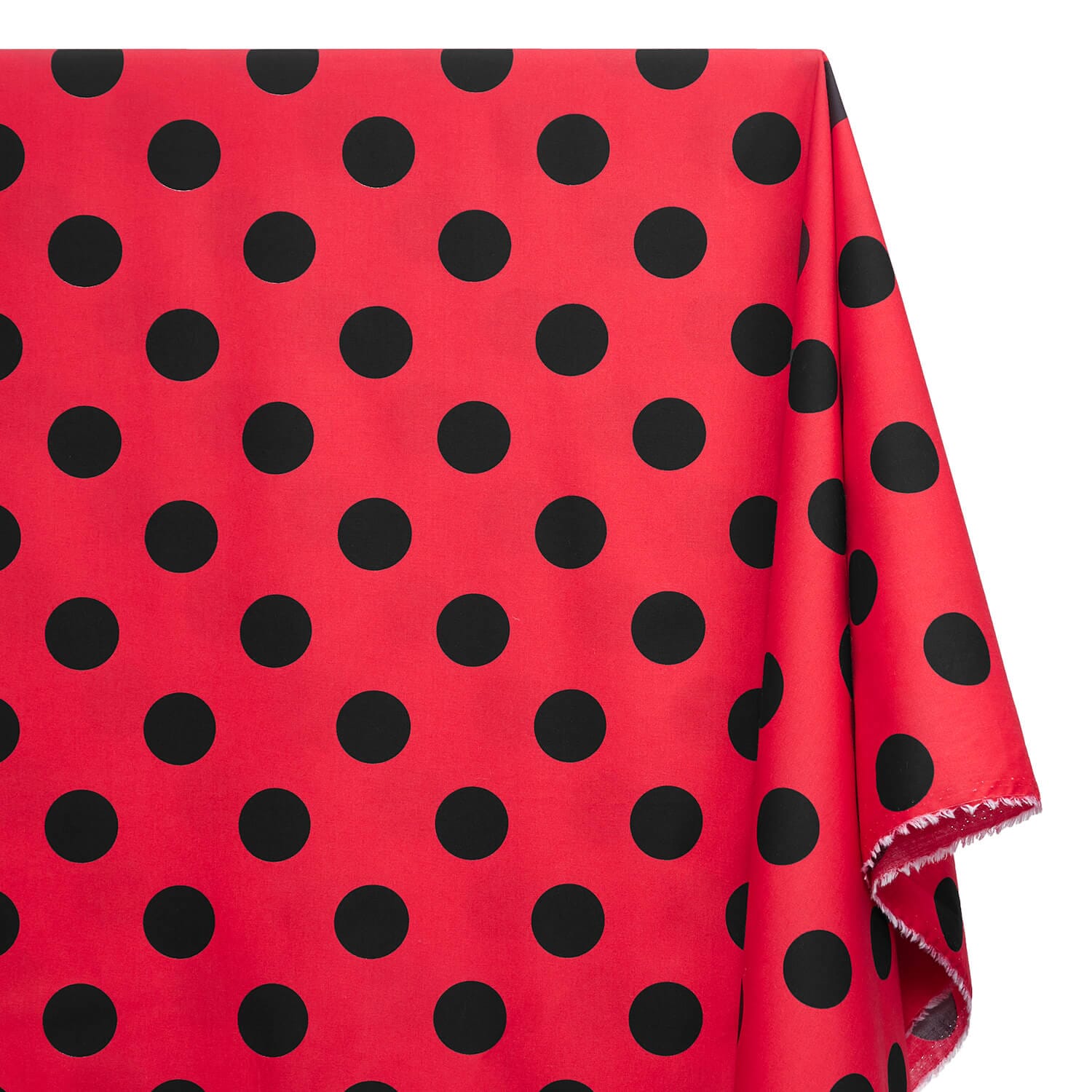 Extra Large Polka Dot Cotton Poplin Fabric 58 60 Inch SV576935 Red / Black A1