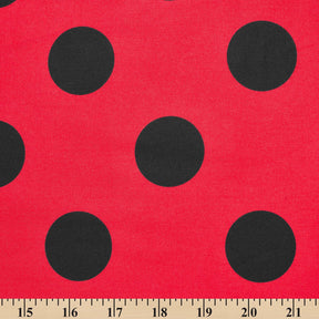 Extra Large Polka Dot Cotton Poplin Fabric 58 60 Inch SV576935 Red / Black A9