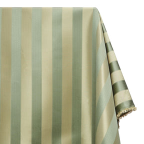 Extra Wide Striped Upholstery Jacquard Fabric SV574803 Sage Green / Gold A1