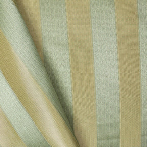 Extra Wide Striped Upholstery Jacquard Fabric SV574803 Sage Green / Gold A3