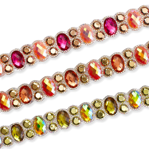 Oval Resin Rhinestone Iron On Trim