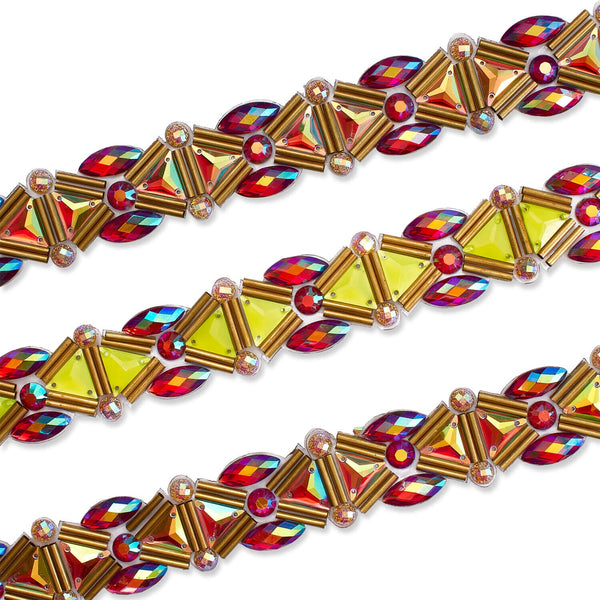 Trilateral Resin Rhinestone Iron On Trim