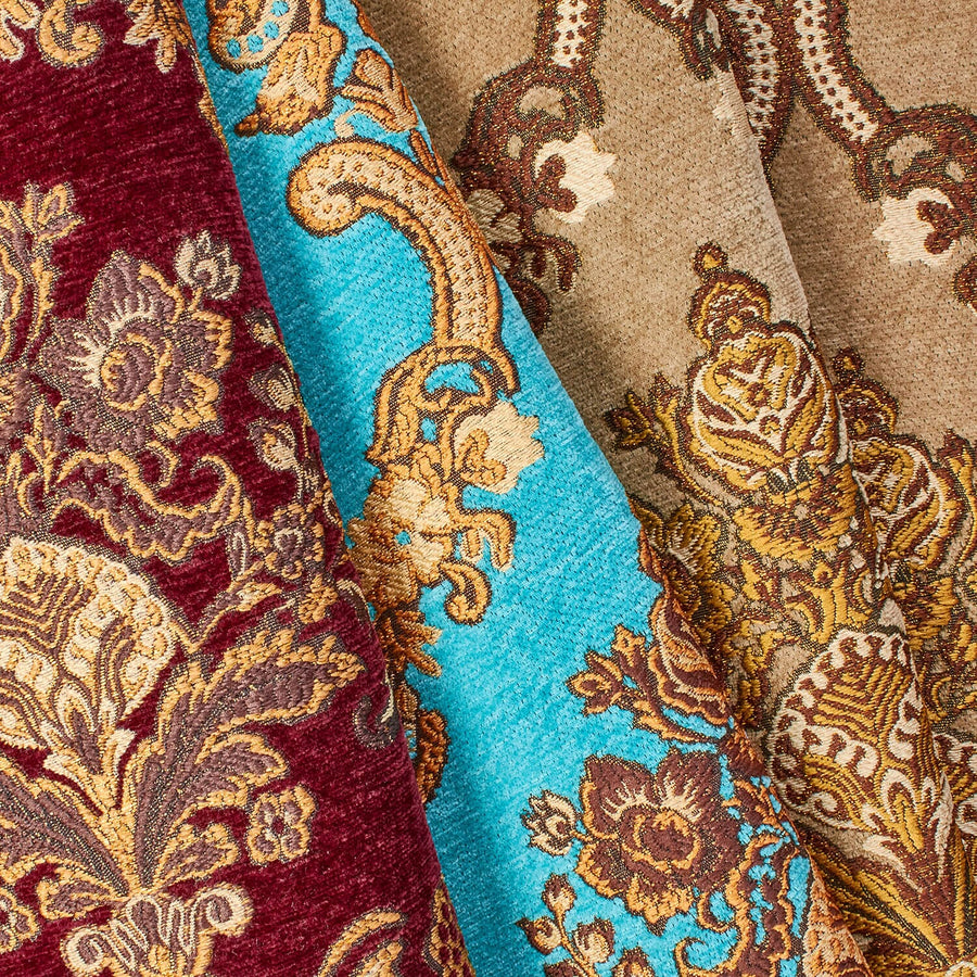 Victorian Damask Chenille Jacquard Fabric Wholesale Direct