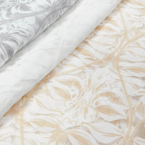 Leafy Bloom Extra Wide Burnout Polyester Rayon Damask Jacquard On Voile