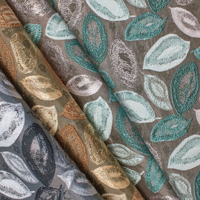 Autumn Leaf Extra Wide Metallic Upholstery Jacquard