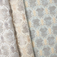 Trellis Geometric Extra Wide Two Tone Metallic Jacquard