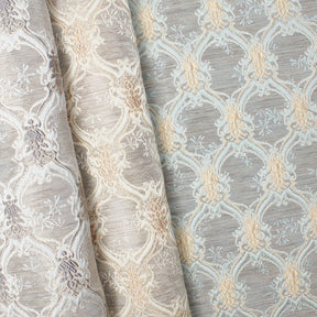 Trellis Geometric Extra Wide Two Tone Metallic Jacquard