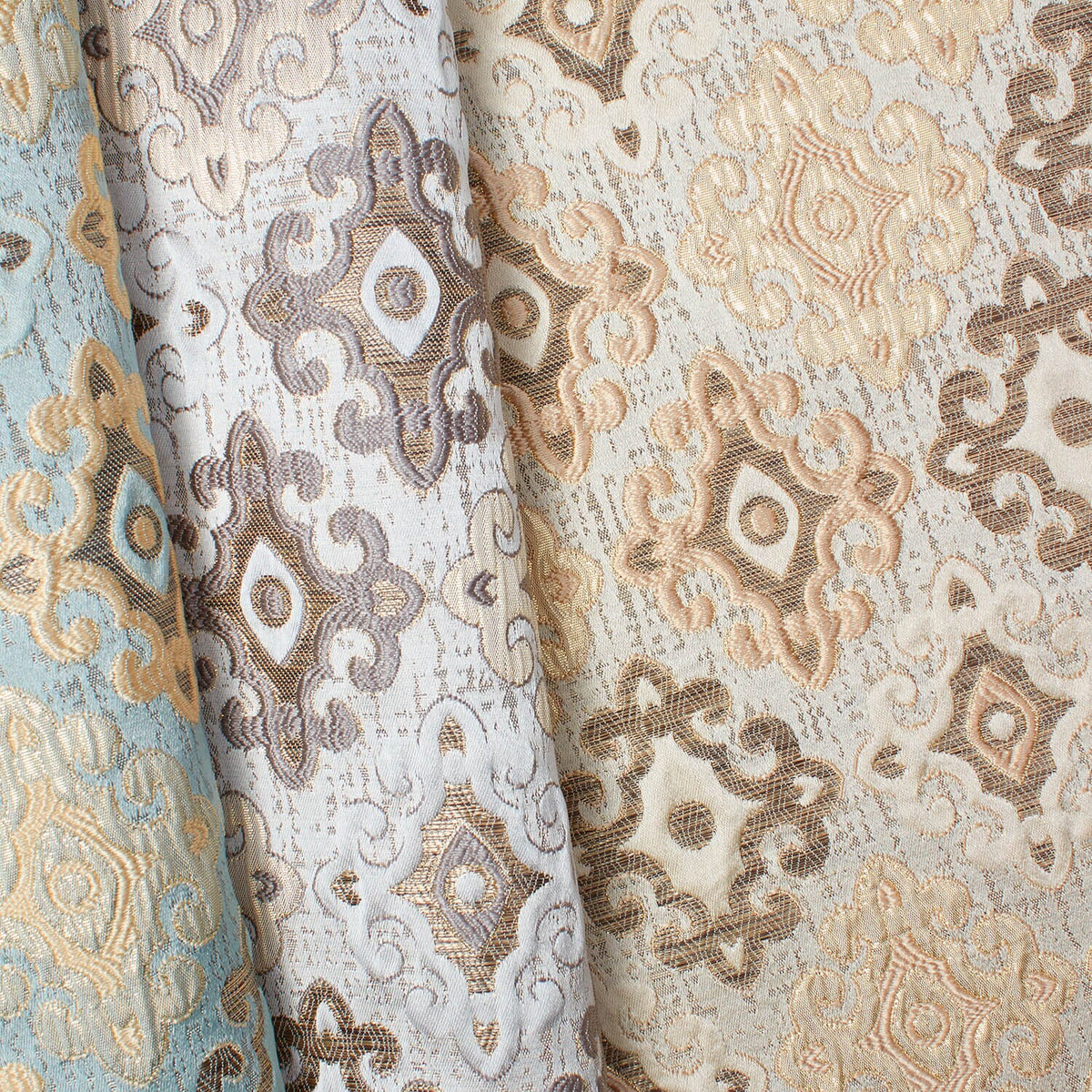 Cross Extra Wide Two Tone Metallic Damask Jacquard