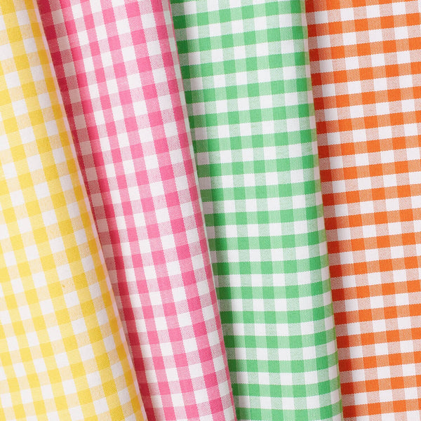 4 mm Gingham Check Plaid Polyester Cotton Poplin