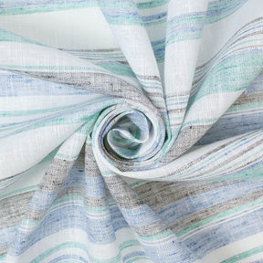 Multi Stripe Polyester Cotton Linen-Look