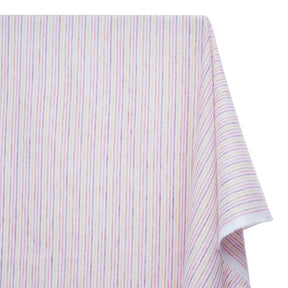 Multi Stripe Polyester Cotton Linen-Look