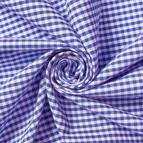 1/8 Inch Gingham Check Polyester Cotton Poplin Fabric SV582943 Imperial Blue / White Image A2