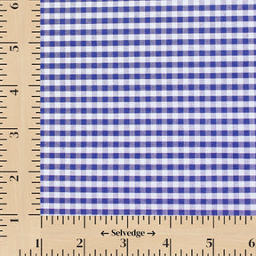 1/8 Inch Gingham Check Polyester Cotton Poplin Fabric SV582943 Imperial Blue / White Image A9